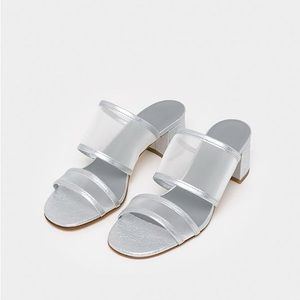 Maryam Nassir Zadeh Martina Mesh Silver Slide Sandals 36.5